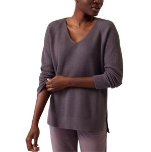 Athleta Hanover V-Neck Long Line Merino Wool Sweater Size 2X